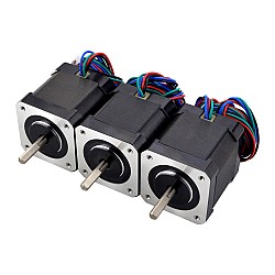 3PCS of Nema 17 Bipolar 59Ncm(83.55oz.in) 2A 42x42x48mm 4 Wires w/ 1m Cable & Connector