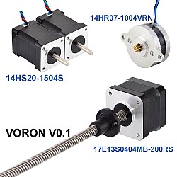 VORON V0.1 BOM of Stepper Motors 14HS20-1504S & 14HR07-1004VRN & 17LS13-0404E-200G