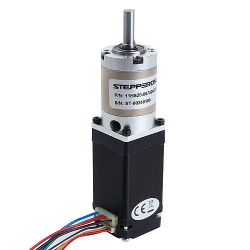 Nema 11 Stepper Motor with High Precision Gearbox Gear Ratio 16:1 & Magnetic Encoder 1000PPR(4000CPR) - 11HS20-0674D-EGS16-AR4 | StepperOnline AU