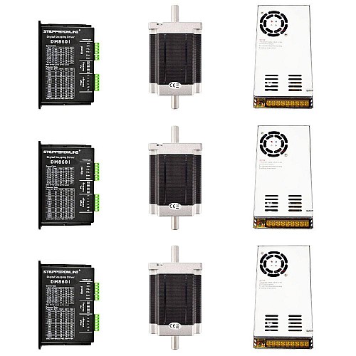 3 Axis CNC Router Kit 8.5Nm(1204oz.in) Nema 34 Stepper Motor & Driver - 3-DM860I-34HS46 | StepperOnline AU