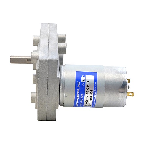 Brushed 12V DC Gear Motor 60Kg.cm/3.5RPM w/ 1166:1 Rectangular Spur Gearbox - FGA-36124500-G1166 | StepperOnline AU