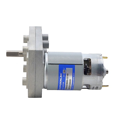 Brushed 24V DC Gear Motor 100Kg.cm/32RPM w/ 149:1 Rectangular Spur Gearbox - FGA-43246000-G149 | StepperOnline AU