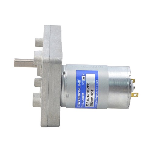 Brushed 24V DC Gear Motor 7Kg.cm/100RPM w/ 36:1 Rectangular Spur Gearbox - FGF-36244500-G36 | StepperOnline AU