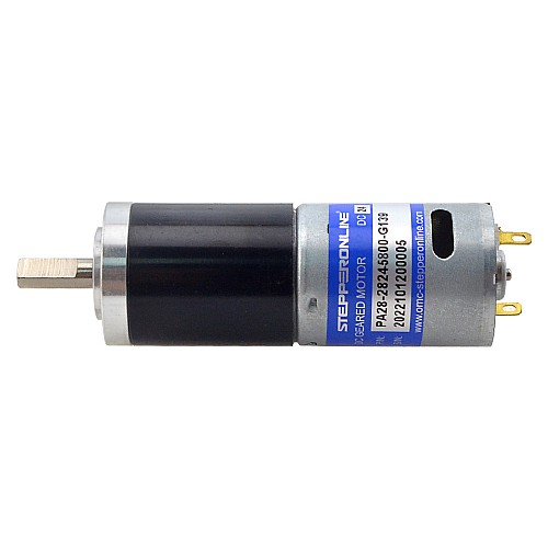 Brushed 24V DC Gear Motor 5.1Kg.cm/33RPM w/ 139:1 Planetary Gearbox - PA28-28245800-G139 | StepperOnline AU