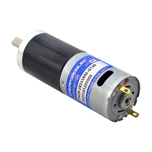 Brushed 24V DC Gear Motor 5.1Kg.cm/33RPM w/ 139:1 Planetary Gearbox - PA28-28245800-G139 | StepperOnline AU