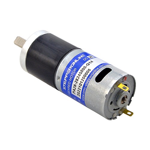 Brushed 24V DC Gear Motor 0.57Kg.cm/334RPM w/ 13.7:1 Planetary Gearbox - PA28-28245800-G14 | StepperOnline AU