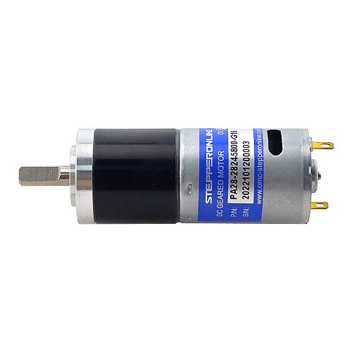 Brushed 24V DC Gear Motor 0.8Kg.cm/239RPM w/ 19.2:1 Planetary Gearbox - PA28-28245800-G19 | StepperOnline AU