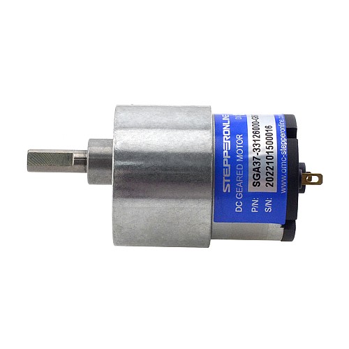 Brushed 12V DC Gear Motor 3Kg.cm/73RPM 60:1 Spur Gearbox - SGA37-33126000-G60 | StepperOnline AU