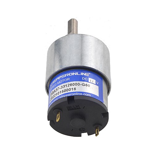 Brushed 12V DC Gear Motor 3Kg.cm/73RPM 60:1 Spur Gearbox - SGA37-33126000-G60 | StepperOnline AU