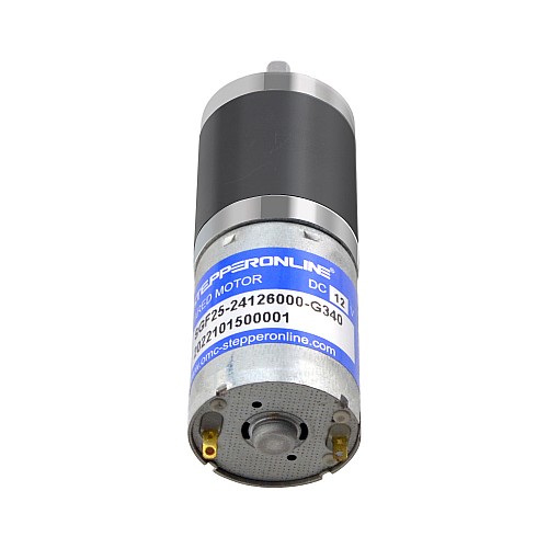 Brushed 12V DC Gear Motor 5Kg.cm/14RPM 340:1 Spur Gearbox - SGF25-24126000-G340 | StepperOnline AU