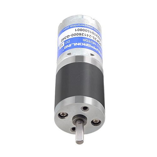 Brushed 12V DC Gear Motor 5Kg.cm/14RPM 340:1 Spur Gearbox - SGF25-24126000-G340 | StepperOnline AU