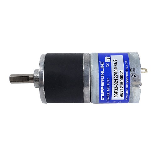 Brushed 12V DC Gear Motor 3.5Kg.cm/80RPM 72:1 Spur Gearbox - SGF32-32127000-G72 | StepperOnline AU