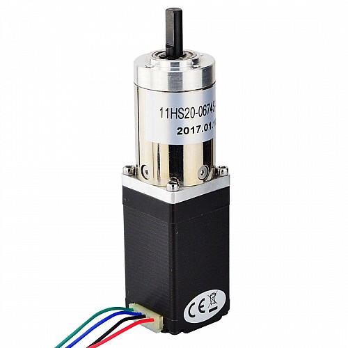 Nema 11 Stepper Motor Bipolar L=51mm 0.67A w/ Gear Ratio 100:1 Planetary Gearbox - 11HS20-0674S-PG100 | StepperOnline AU