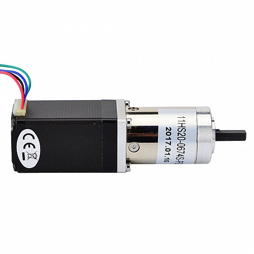 Nema 11 Stepper Motor Bipolar L=51mm 0.67A w/ Gear Ratio 100:1 Planetary Gearbox - 11HS20-0674S-PG100 | StepperOnline AU