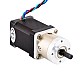 Nema 14 Stepper L=52mm w/ Rear Shaft & Gear Ratio 4:1 Planetary Gearbox - 14HS20-1504D-PG4 | StepperOnline AU