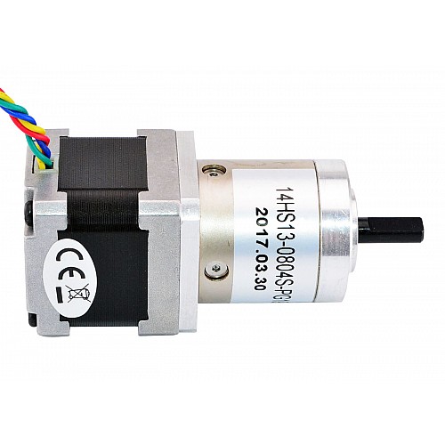 Nema 14 Stepper Motor Bipolar L=34mm w/ Gear Ratio 19:1 Planetary Gearbox - 14HS13-0804S-PG19 | StepperOnline AU