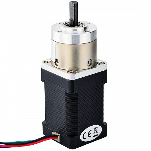 Nema 14 Stepper Motor Bipolar L=52mm w/ Gear Ratio 5:1 Planetary Gearbox - 14HS20-1504S-PG5 | StepperOnline AU