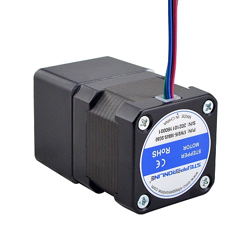 Nema 17 Stepper Motor L=28mm w/ Spur Gearbox Gear Ratio 50:1 - 17HS11-0704S-SG50 | StepperOnline AU