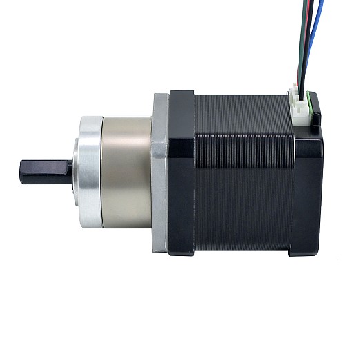 Nema 17 Stepper Motor Bipolar L=48mm w/ Gear Ratio 5:1 Planetary Gearbox 1850mm Cable Length - 17HS19-1684S-PG5X | StepperOnline AU