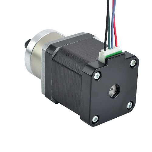 Nema 17 Stepper Motor Bipolar L=48mm w/ Gear Ratio 5:1 Planetary Gearbox 1850mm Cable Length - 17HS19-1684S-PG5X | StepperOnline AU