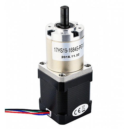 Nema 17 Stepper Motor Bipolar L=48mm w/ Gear Ratio 100:1 Planetary Gearbox - 17HS19-1684S-PG100 | StepperOnline AU