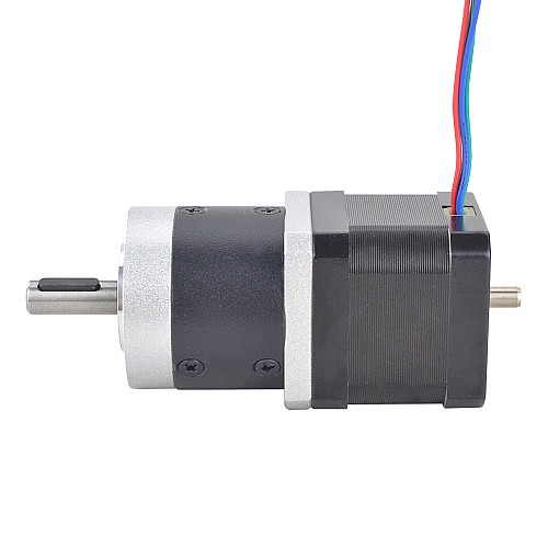 Nema 17 Dual Shaft Stepper Motor L=39mm Gear Ratio 10:1 High Precision Planetary Gearbox 9.5mm Rear Shaft Length - 17HS15-1684D-HG10-AR3 | StepperOnline AU