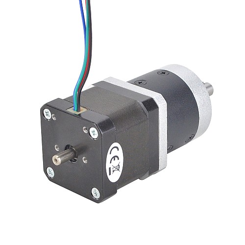 Nema 17 Dual Shaft Stepper Motor L=39mm Gear Ratio 10:1 High Precision Planetary Gearbox 9.5mm Rear Shaft Length - 17HS15-1684D-HG10-AR3 | StepperOnline AU