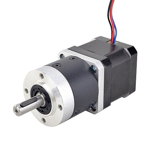 Nema 17 Dual Shaft Stepper Motor L=39mm Gear Ratio 10:1 High Precision Planetary Gearbox 9.5mm Rear Shaft Length - 17HS15-1684D-HG10-AR3 | StepperOnline AU