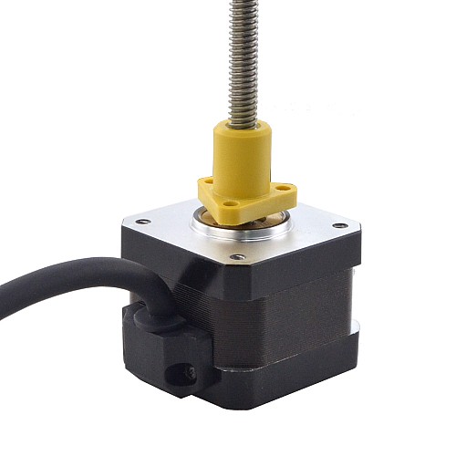 NEMA 17 External Acme Linear Stepper Motor 1.5A 34mm Stack Screw Lead 2.54mm(0.1) Lead Length 150mm - 17E13S1504GF5-150RS | StepperOnline AU