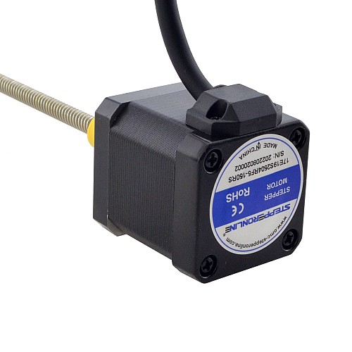 NEMA 17 External Acme Linear Stepper Motor 2.5A 48mm Stack Screw Lead 6.35mm(0.25) Lead Length 150mm - 17E19S2504RF5-150RS | StepperOnline AU