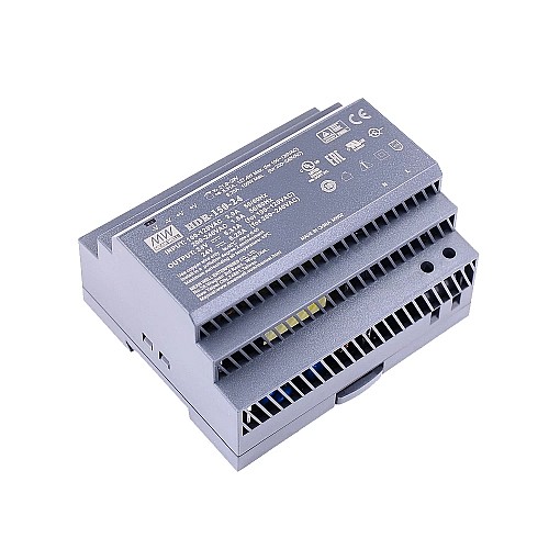 HDR-150-24 MEANWELL 24VDC 5.31A 127.4W 115VAC/6.25A 150W 230VAC Ultra Slim Step Shape DIN Rail Power Supply - HDR-150-24 | StepperOnline AU