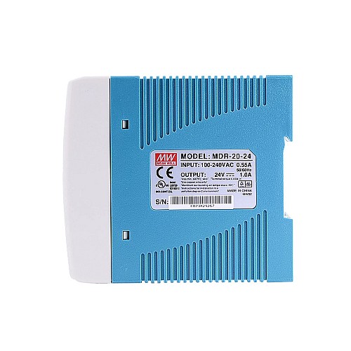 MDR-20-24 MEANWELL 20W 24VDC 1A 115/230VAC DIN Rail Power Supply - MDR-20-24 | StepperOnline AU