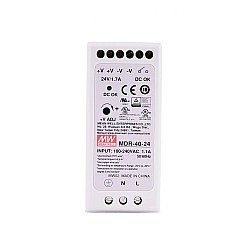 MDR-40-24 MEANWELL 40W 24VDC 1.7A 115/230VAC DIN Rail Power Supply