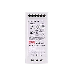 MDR-40-5 MEANWELL 30W 5VDC 6A 115/230VAC Single Output Industrial DIN Rail Power Supply