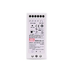 MDR-60-12 MEANWELL 60W 12VDC 5A 115/230VAC DIN Rail Power Supply