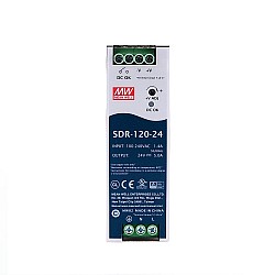 SDR-120-24 MEANWELL 120W 24VDC 5A 115/230VAC With PFC Function DIN Rail Power Supply