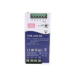 TDR-240-48 MEANWELL 240W 48VDC 5A 400/500VAC Slim Three Phase Industrial DIN Rail With PFC Function