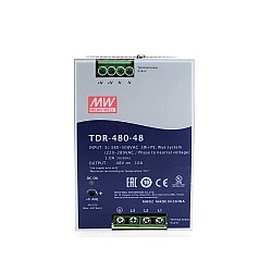 TDR-480-48 MEANWELL 480W 48VDC 10A 400/500VAC Slim Three Phase Industrial DIN Rail With PFC Function