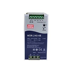 WDR-240-48 MEANWELL 240W 48VDC 5A 230/400VAC UltraWide Input Industrial DIN Rail Power Supply