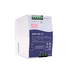 WDR-480-24 MEANWELL 480W 24VDC 20A 230/400VAC UltraWide Input Industrial DIN Rail Power Supply