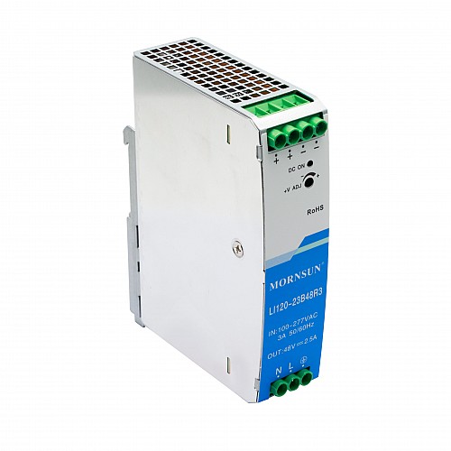 120W 48V 2.5A 85-305VAC/120-430VDC DIN Rail Switching Power Supply - LI120-23B48R3 | StepperOnline AU