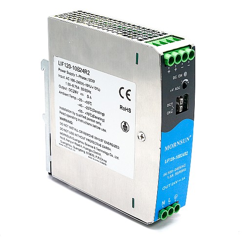 120W 55V 2.2A 85-264VAC/120-370VDC DIN Rail Switching Power Supply with PFC Function - LIF120-10B55R2 | StepperOnline AU