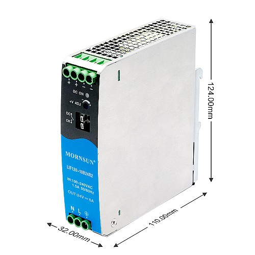 120W 55V 2.2A 85-264VAC/120-370VDC DIN Rail Switching Power Supply with PFC Function - LIF120-10B55R2 | StepperOnline AU