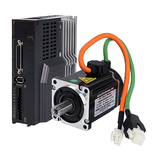 E6 Series 400W AC Servo Motor Kit 3000rpm 1.27Nm 17-Bit Encoder IP65 - E6-RS400H2A2-M17S | StepperOnline AU