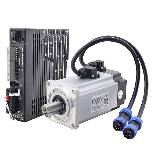 T6 Series 400W AC Servo Motor Kit 3000rpm 1.27Nm w/ Brake 17-Bit Encoder IP65 - T6-RS400H2B3-M17S | StepperOnline AU