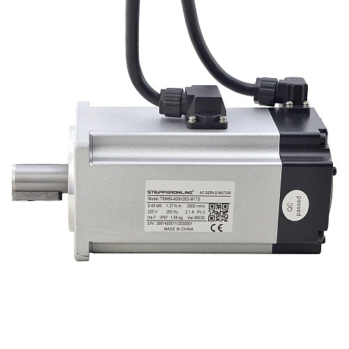 T6 Series 400W AC Servo Motor Kit 3000rpm 1.27Nm w/ Brake 17-Bit Encoder IP65 - T6-RS400H2B3-M17S | StepperOnline AU