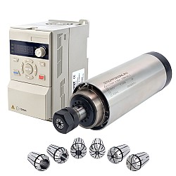 220V 2.2KW Φ80x193.5mm Air Cooled Spindle Motor and 3HP 2.2KW 12.5A Variable Frequency Drive Kit