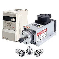 220V 1.5KW 80x73x175.5mm Air Cooled Spindle Motor and 2HP 1.5KW 7.0A Variable Frequency Drive Kit