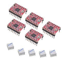 A4988 Stepper Motor Driver Module with Heat Sink for 3d Printer Reprap (Pack of 5 Pcs)