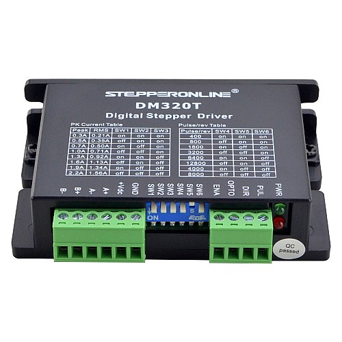 Digital Stepper Driver 0.3-2.2A 10-30VDC for Nema 8, 11, 14, 16, 17 Stepper Motor - DM320T | StepperOnline AU